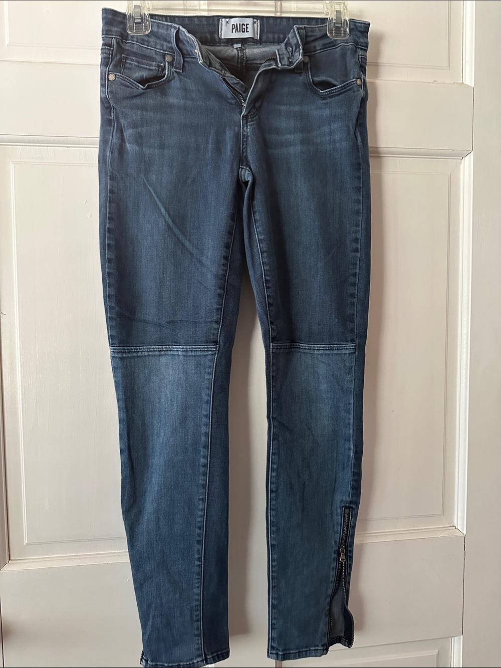 Vintage- PAIGE Dark Blue Zip-Side Skinny Jeans